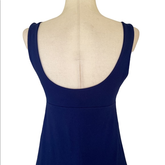 NWT Susana Monaco Navy Blue Gather Empire Waist Scoopback Tunic Dress - L - Picture 8 of 12